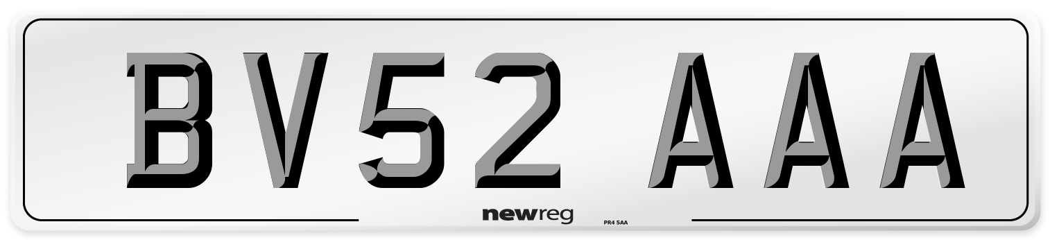 BV52 AAA Number Plate from New Reg